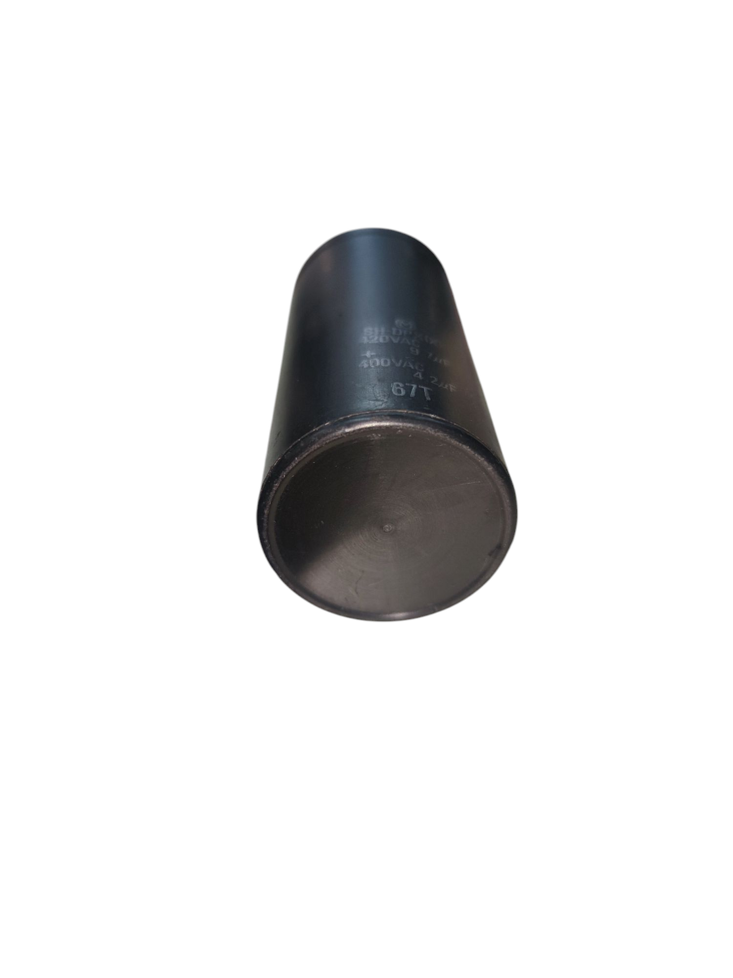 SH electrical dual capacitor 9.7uF 4.2uF 420V 400V black cylindrical component