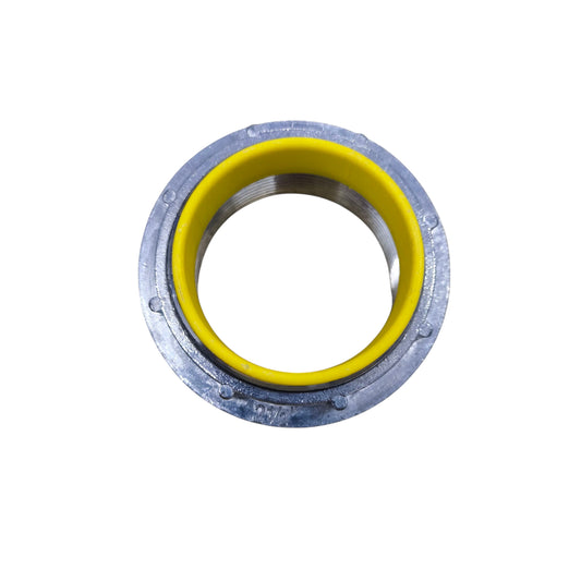 Water Tight Hub 72mm galvanized metal threaded flange with yellow sealing ring for pipe connections