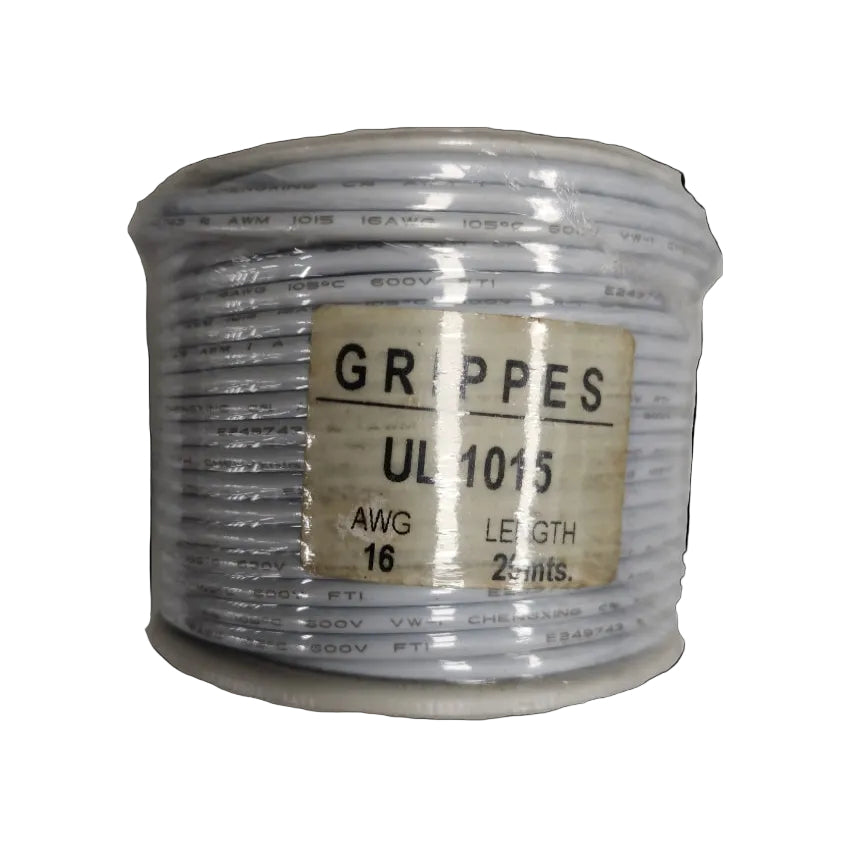 Grippes Hook Up Wire (AWG 16, 25 Meters White ) UL1015 Stranded Appliance Wiring Material (Respooled)