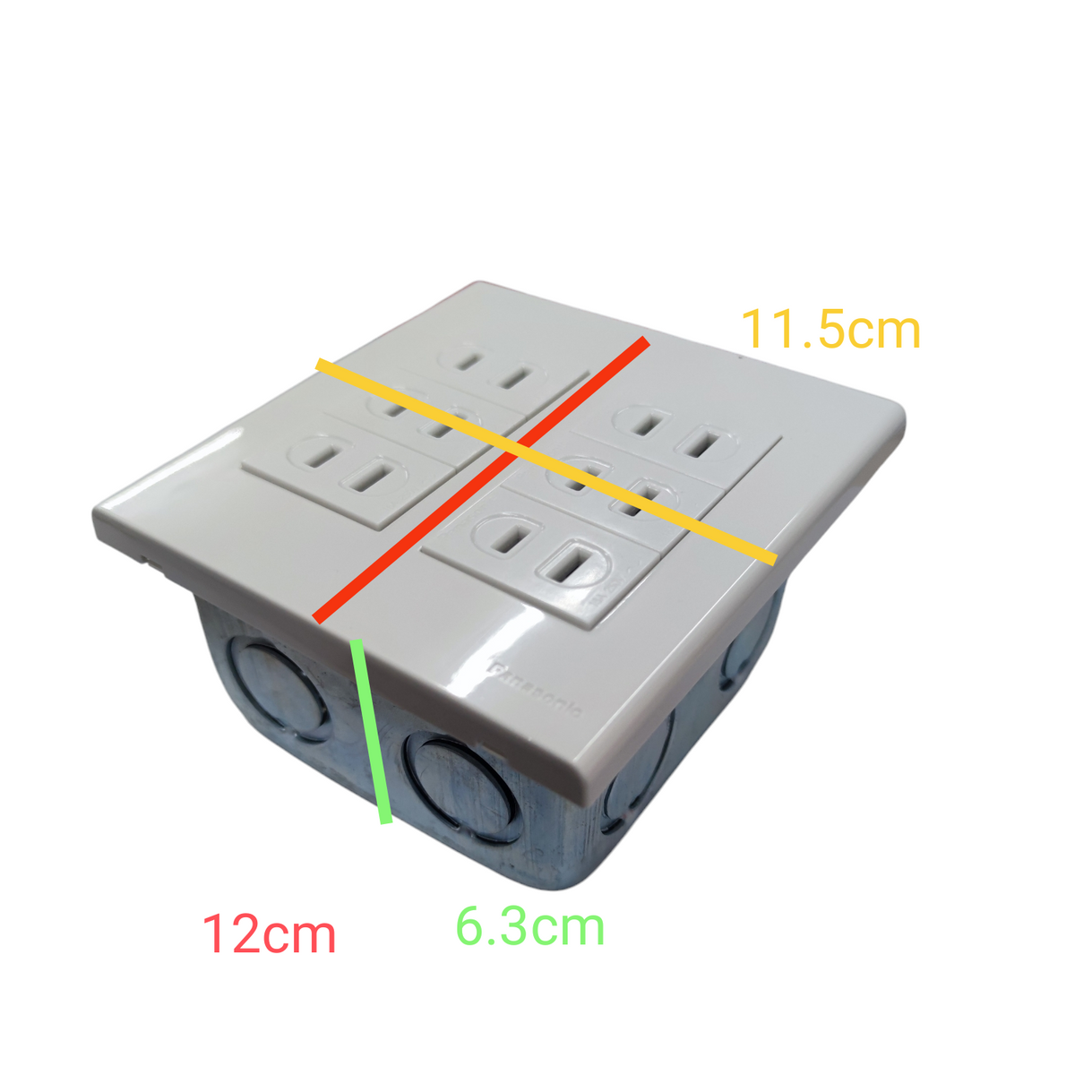 Panasonic 6 Gang Flat Pin Outlet 16A 250V with Utility Box (WEG6806+(6XWEG1001-5)+Utility Box