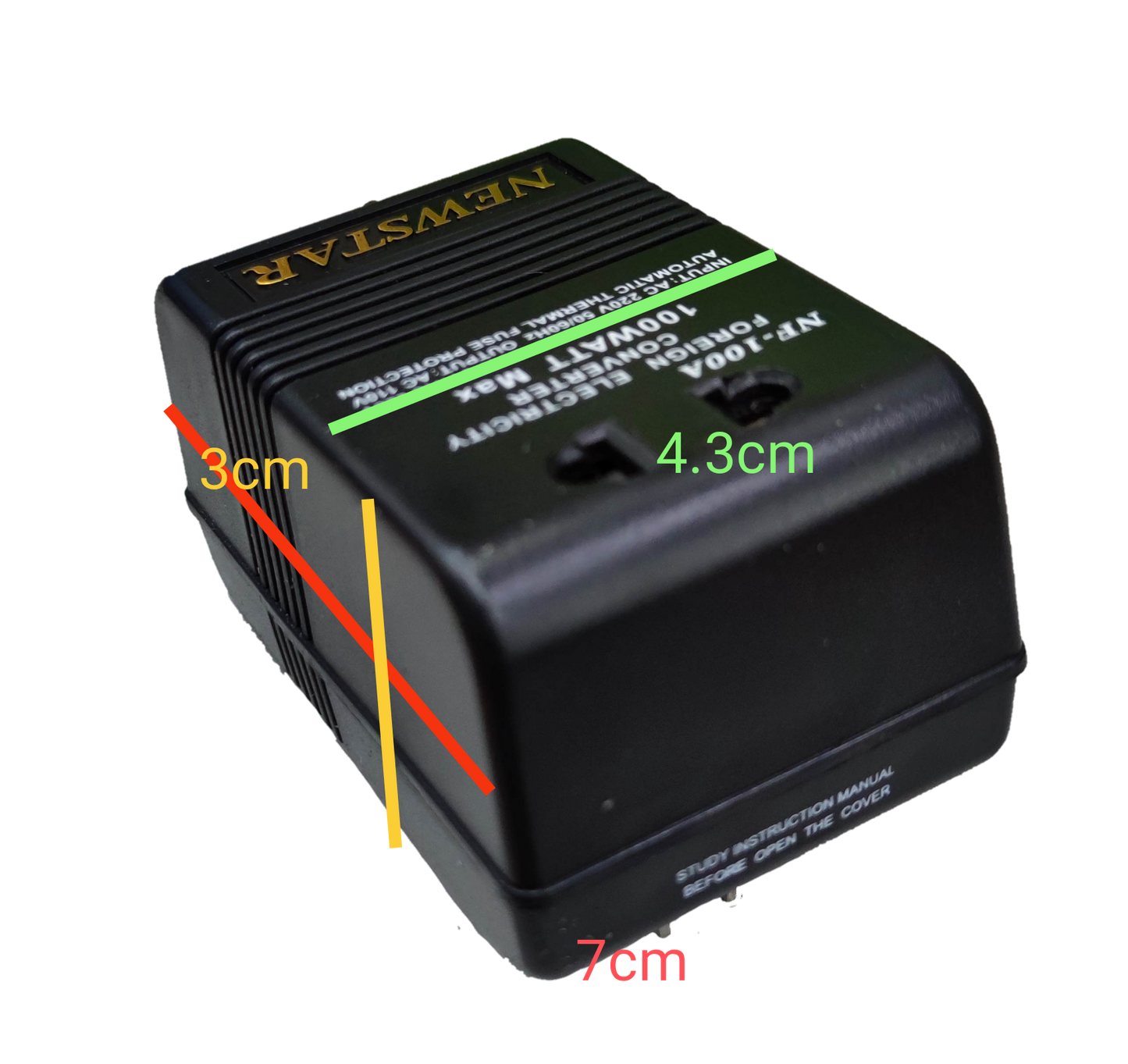 Newstar Travel Converter 220V - 110V 60W Capacity , Step Down Transformer 60W