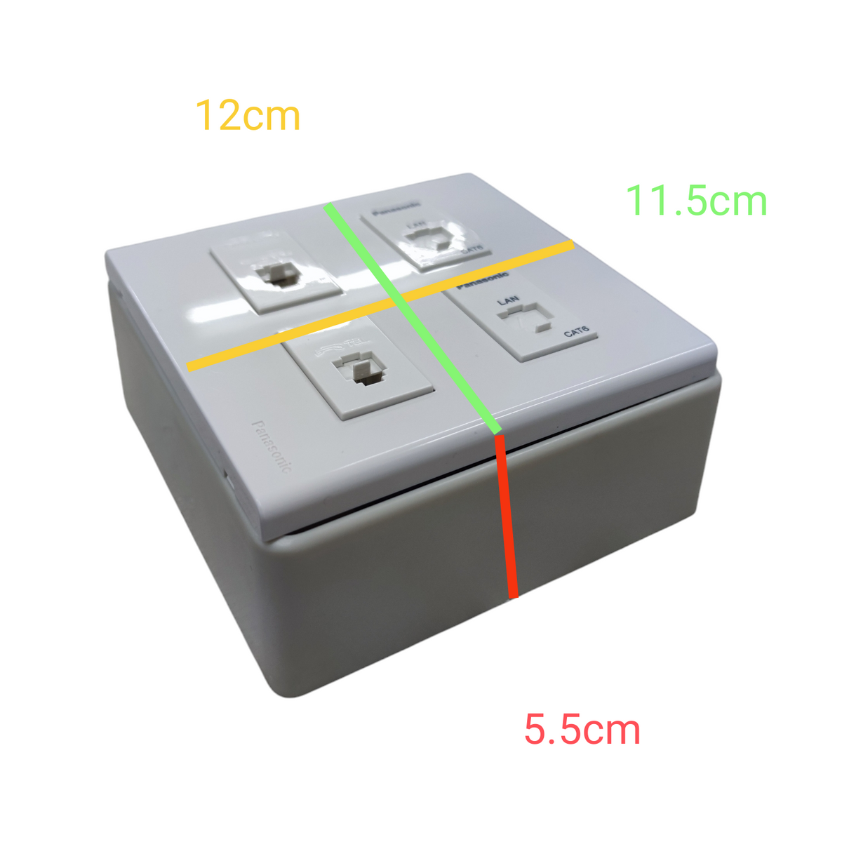 Panasonic 2 Gang CAT6 with 2 Gang Telephone Outlet Data with Voice and Utility Box WEG6804+(2XWEG24886)+(2XWEG2164)+Utility Box