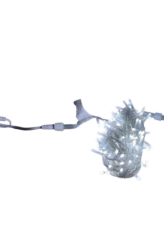 Firefly LED Christmas Light / String Light 150 LED Light Bulbs 10 Meters Steady only Daylight Transparent White Wire ( Indoor/ Outdoor use )