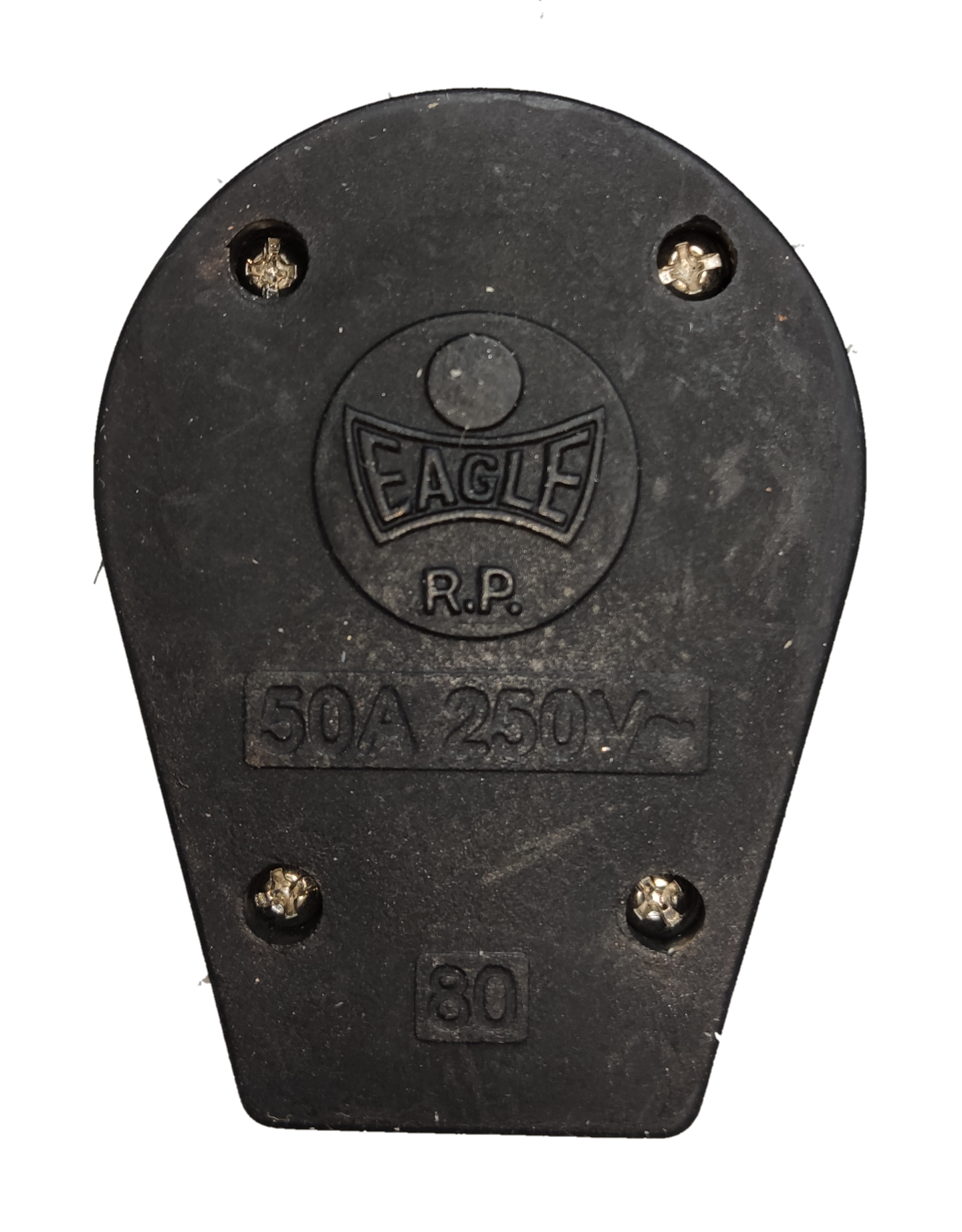 Eagle 50A range plug black molded 50A 250V teardrop shaped power plug with embossed Eagle logo
