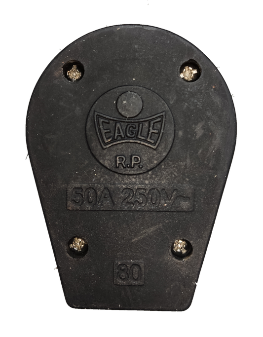 Eagle 50A range plug black molded 50A 250V teardrop shaped power plug with embossed Eagle logo