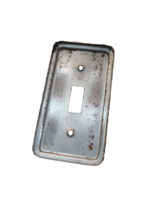 Eagle metal switch plate cover with a single rectangular switch opening and two screw holes