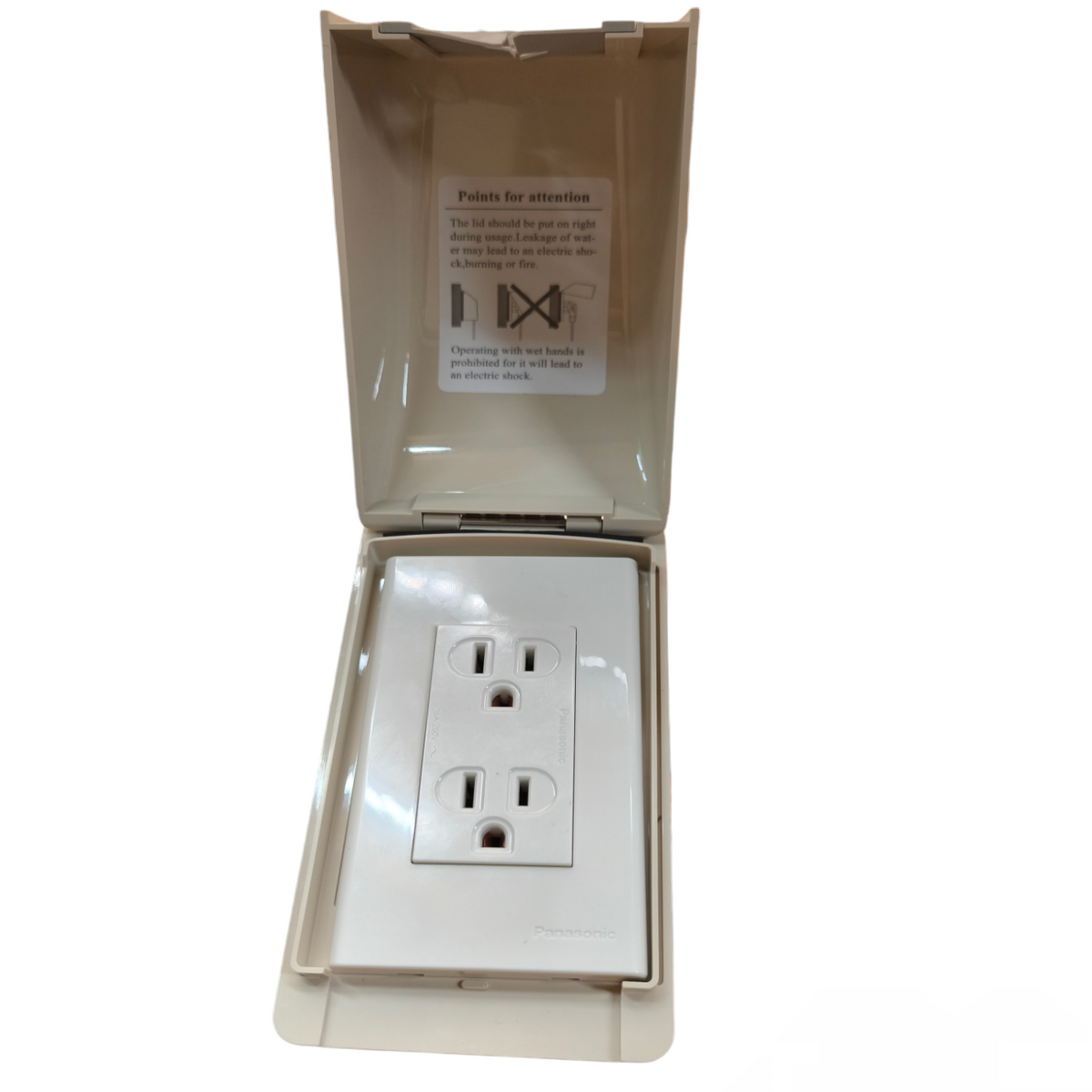 Panasonic & Omni Weatherproof Duplex Flat Pin with Ground 16A 250V WPP-601/WEG6803W-1/WEG1512-5