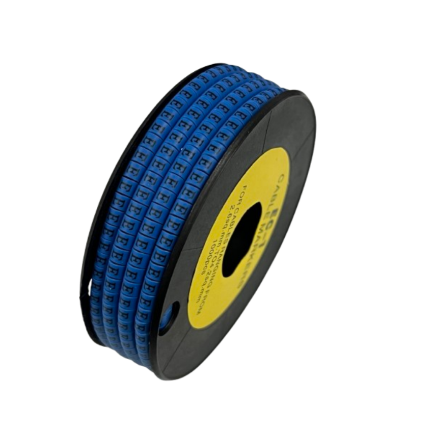 Grippes EC-1B cable markers 1000pcs in blue, ideal for organized cable management and labeling