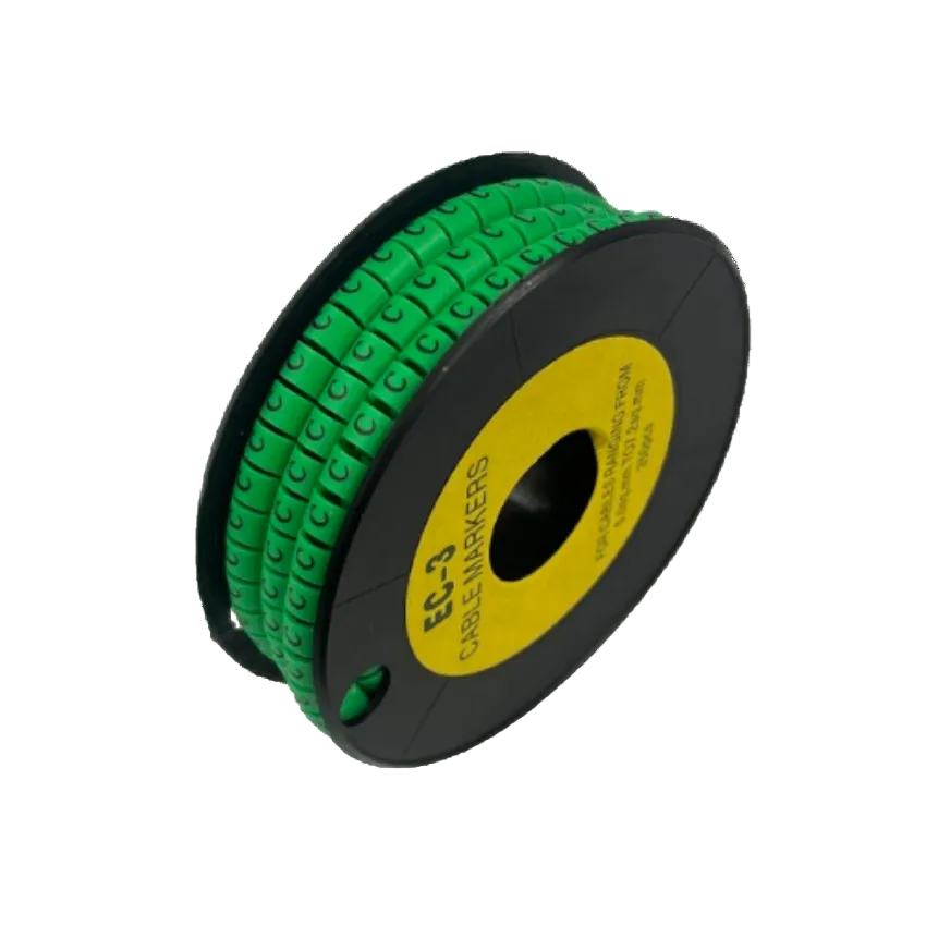 Grippes EC-3G cable marker set 350pcs in a green roll for efficient cable organization