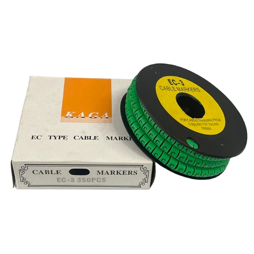 EC-3G cable marker set 350pcs in green with packaging, ideal for organized cable management