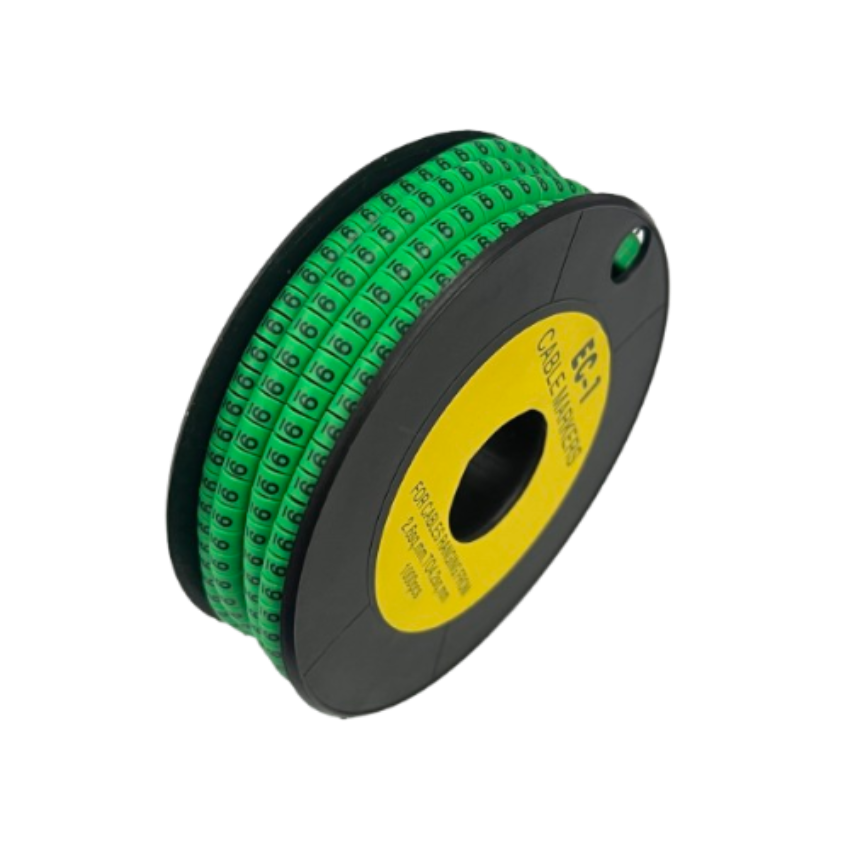 Grippes cable management spool of numeric labels 9 Marker 2.6mm to 4.2mm Green for wire identification