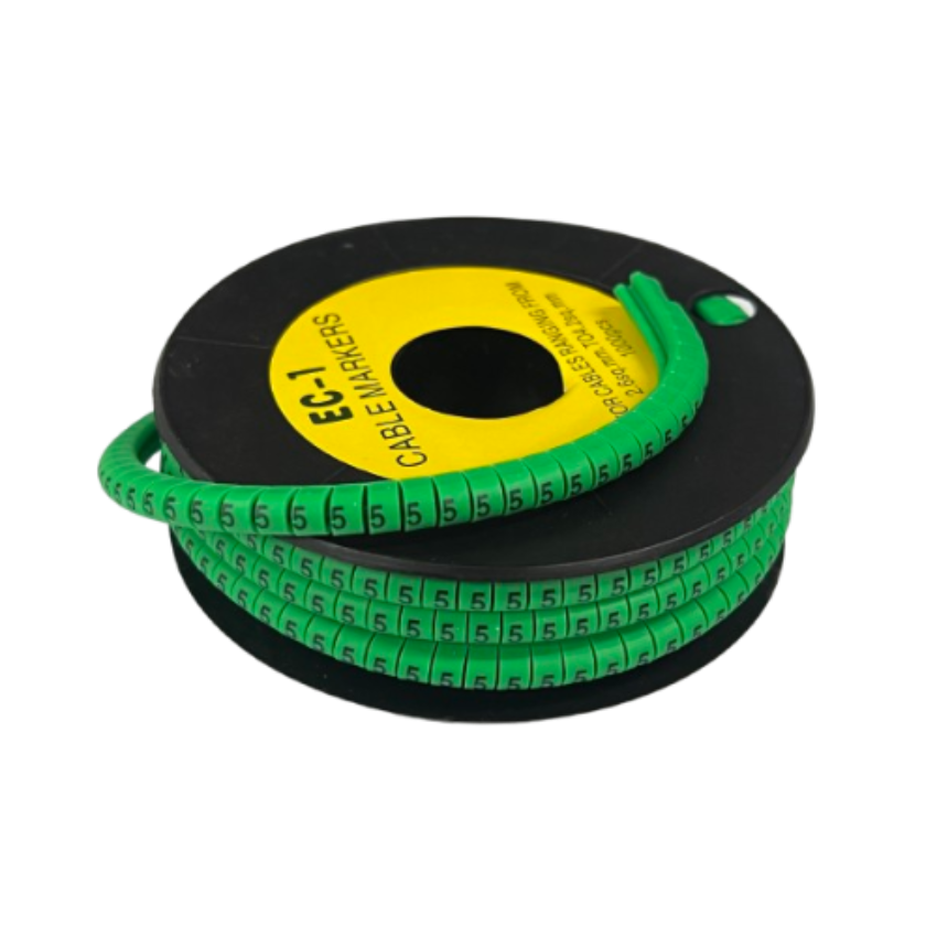 Grippes Cable Marker 5 Green spool of numbered green cable markers for wire labeling and identification