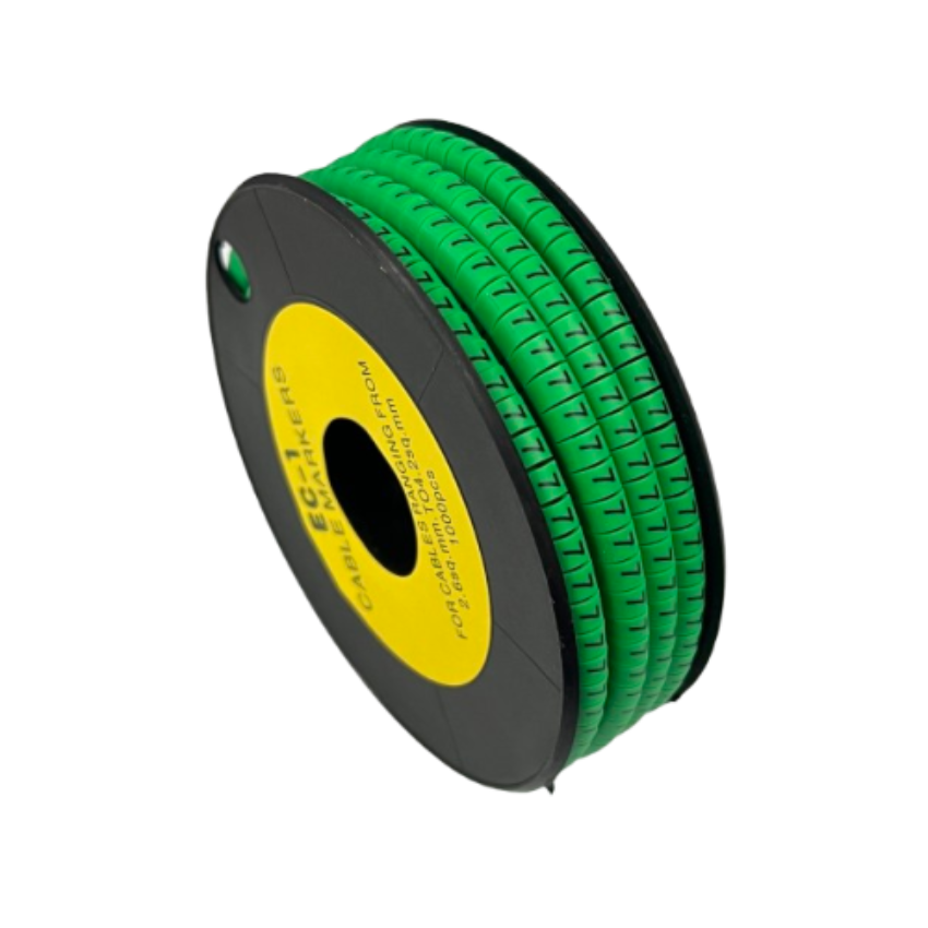 Grippes Cable Marker 7 Green spool for cable management with numbered segments for wire identification