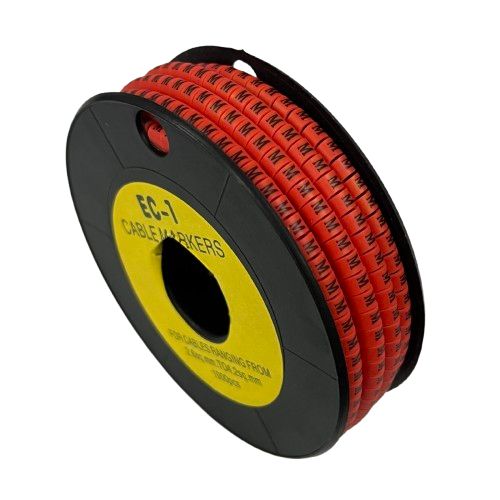 Grippes M Marker Red 2.6mm to 4.2mm 1000pcs cable management markers on black spool