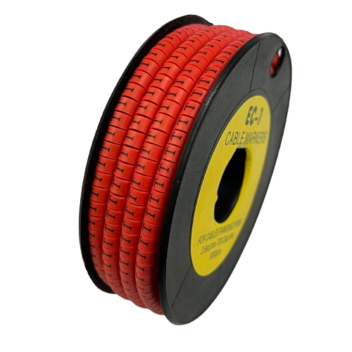 Grippes T Marker Red 2.6mm to 4.2mm 1000pcs cable management spool with red markers