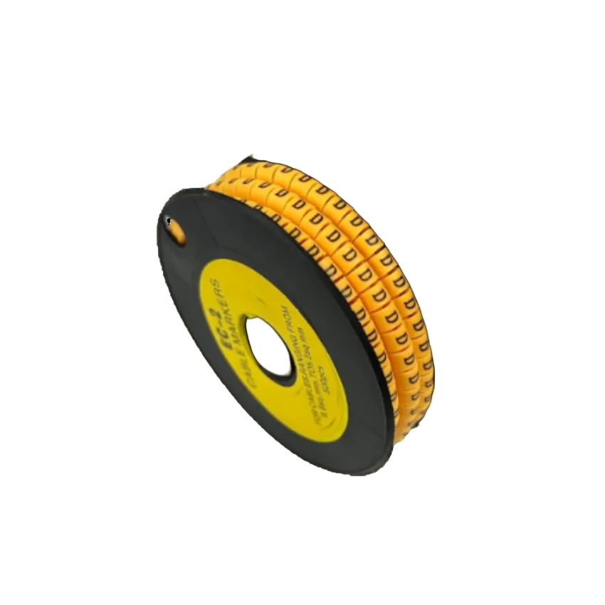 Grippes Cable Marker D - Yellow spool of adhesive D letter cable markers for wire identification