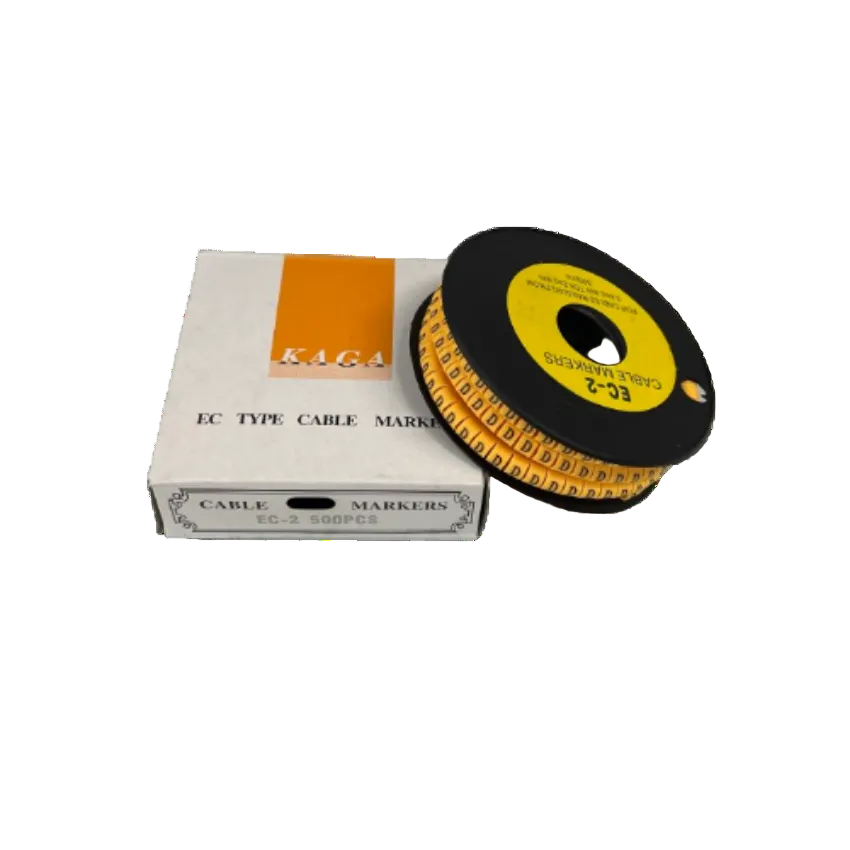 Grippes Cable Marker D - Yellow spool with printed D markers and box for cable management 500pcs
