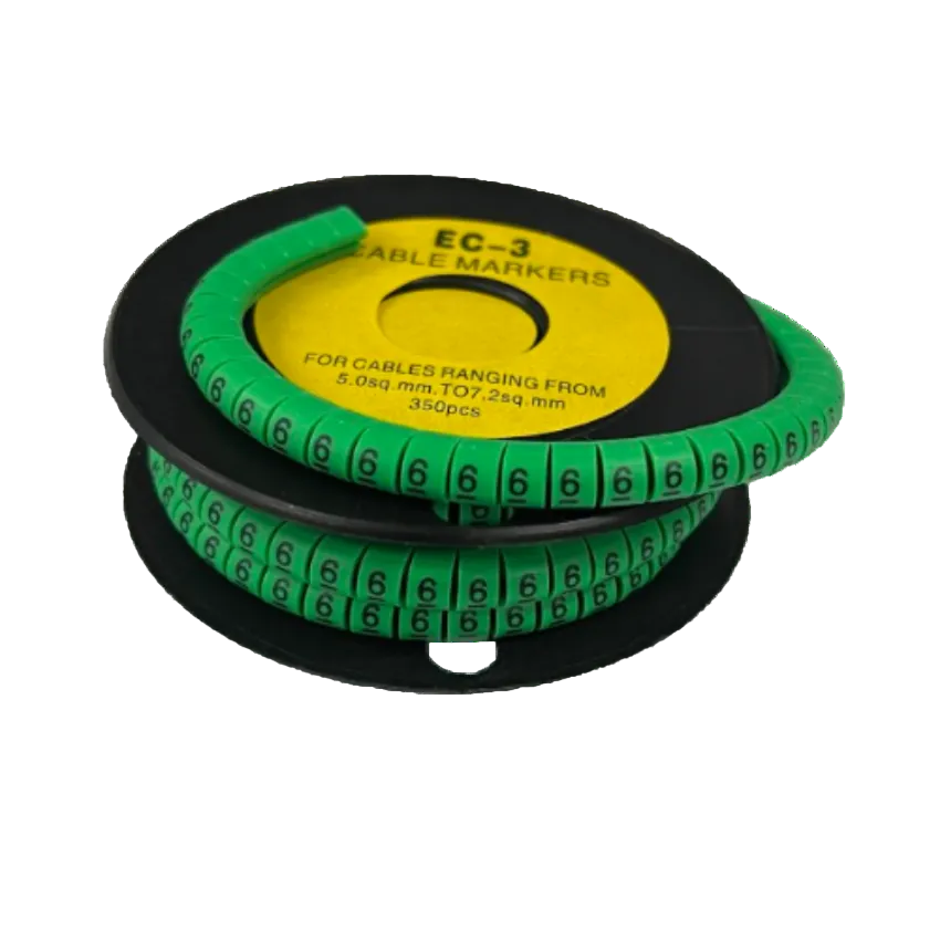 Spool of green Cable Marker Green-6 number labels for cable management 350pcs for organizing wires