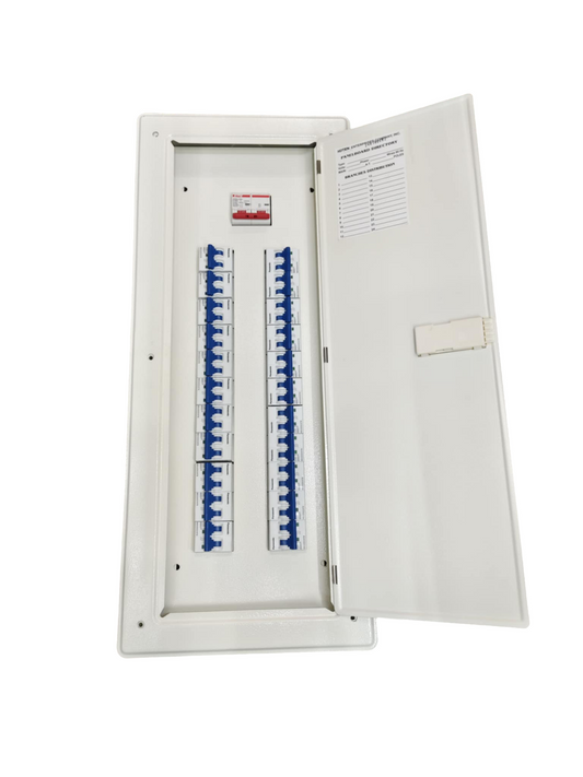 Panel Board 100A 2 Pole Main Himel Miniature Circuit Breaker 22 Branches 2 Pole Panasonic for Miniature 3 Modules Metal Base
