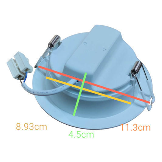 Ecolum 7W LED Downlight Daylight 6500K 220V CDL223107DL Outer Diameter: 113 mm Cut-out Size: 90mm Depth: 45mm