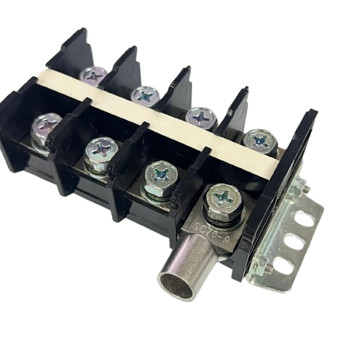 Auspicious 100A Terminal Block with Cover 4 Pairs black molded base metal bus bar mounting bracket