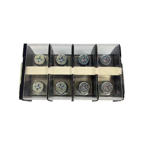 Auspicious 100A Terminal Block with Cover 4 Pairs screw terminal block with clear protective cover