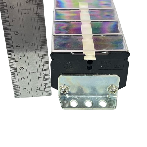 Auspicious 100A Terminal Block with Cover 4 Pairs clear hinged cover metal mounting bracket and ruler
