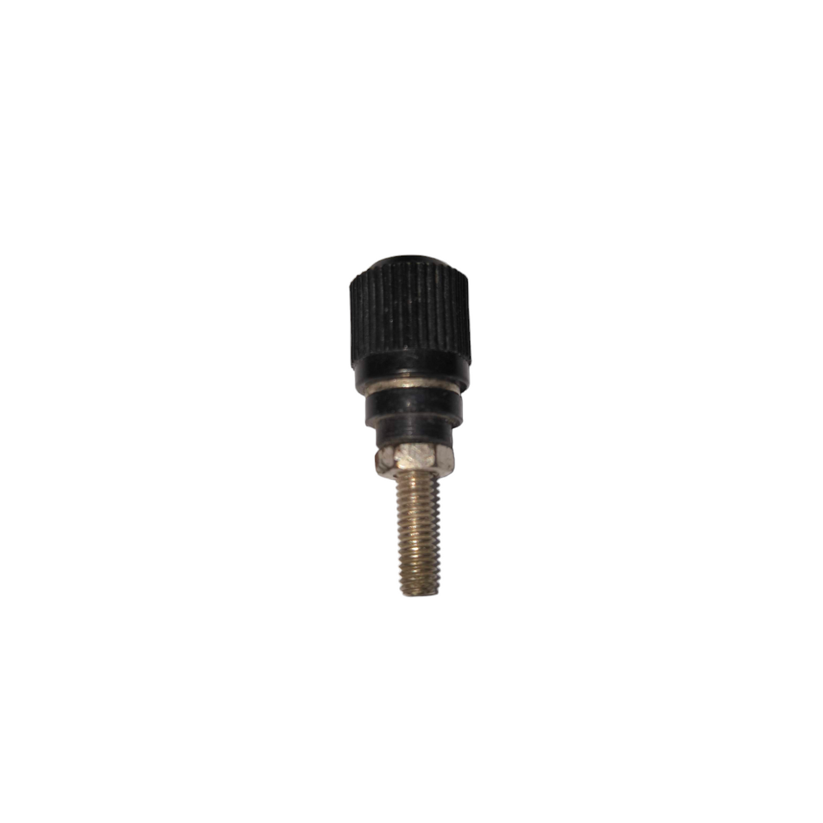 Black electrical binding post for school projects with threaded metal base for secure connections