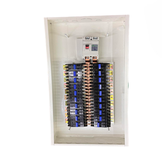 Koten 200A Panel Board 20 Branches 2P Bolt on metal enclosure with main breaker and dual rows of branch breakers