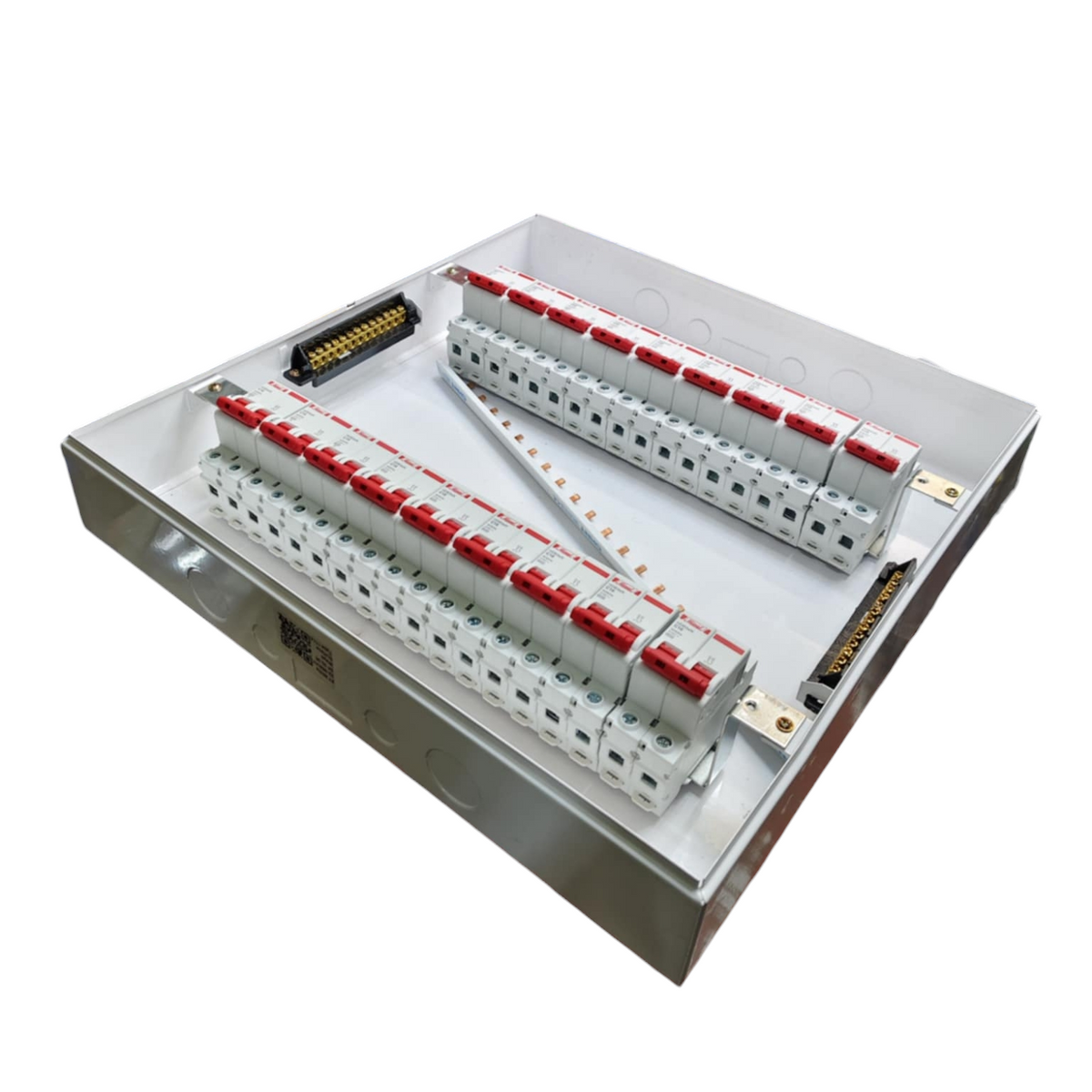 Himel and ZY electrical panel with miniature circuit breaker 36 ways in metal enclosure with red switches
