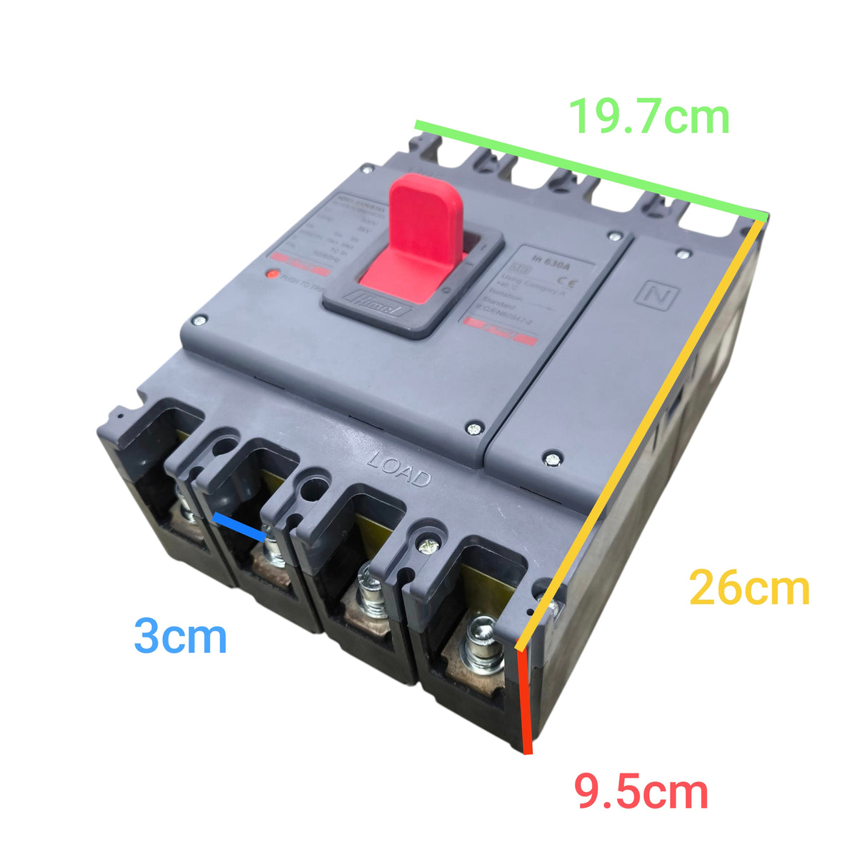 Himel Breaker Points with Specifications for Electx Electrical Supply, 19.7cm by 26cm dimensions