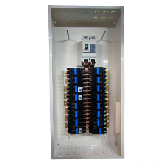 Koten 250A 2P Panel Board 16 Branches Bolt-on white metal distribution board with dual rows of breakers