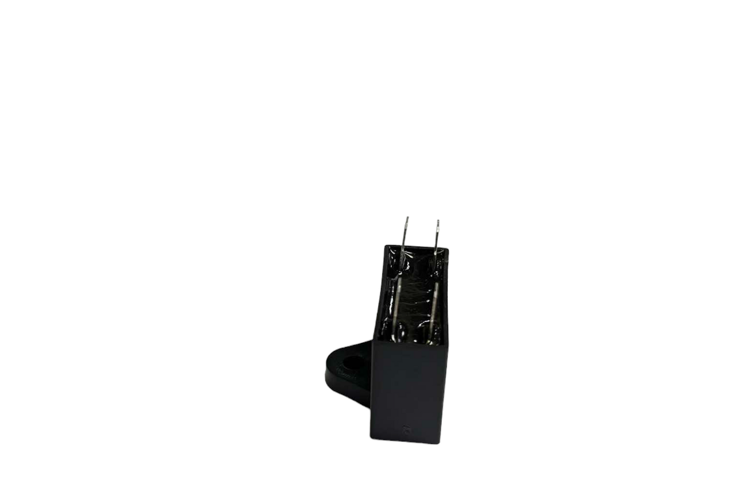 Fan capacitor 1.0uF 450V electrical component with black casing and two metal terminals