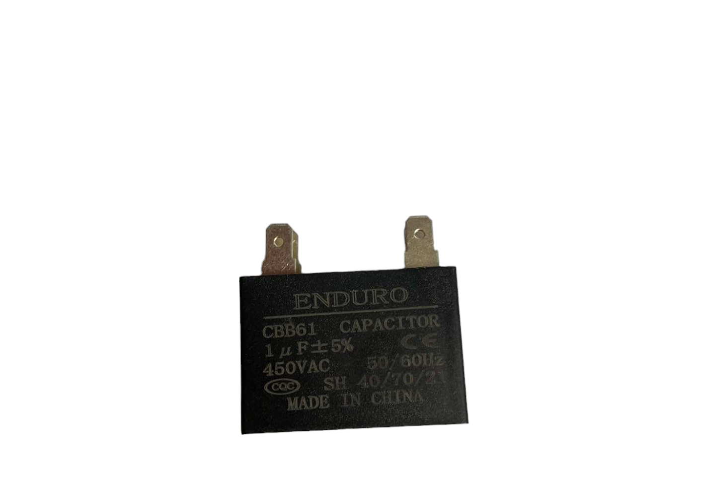 Fan capacitor 1.0uF 450V electrical circuitry part made in China with metal terminals