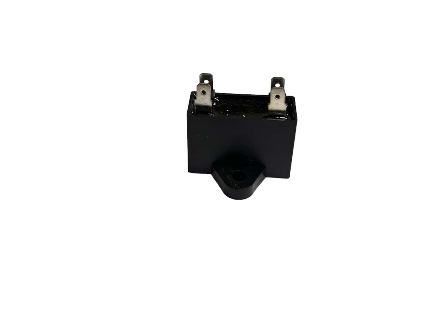 Black fan capacitor 1.0uF 450V electrical component with two metal terminals