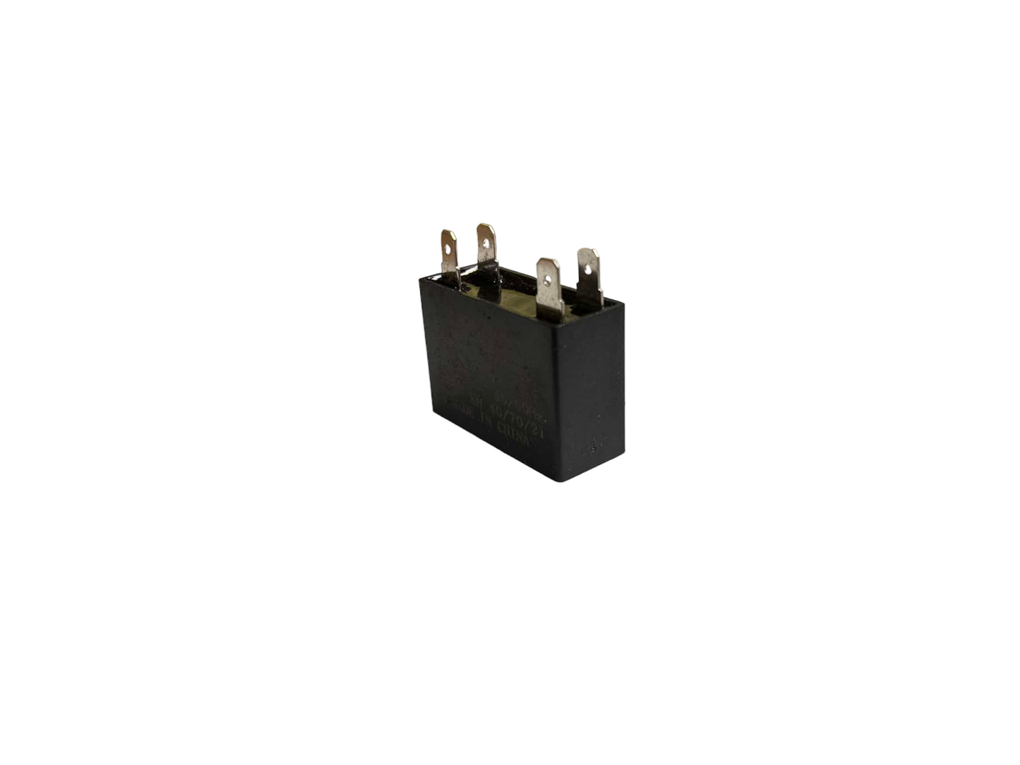 Black fan capacitor 1.2uF 450V electrical component with metal terminals for circuitry