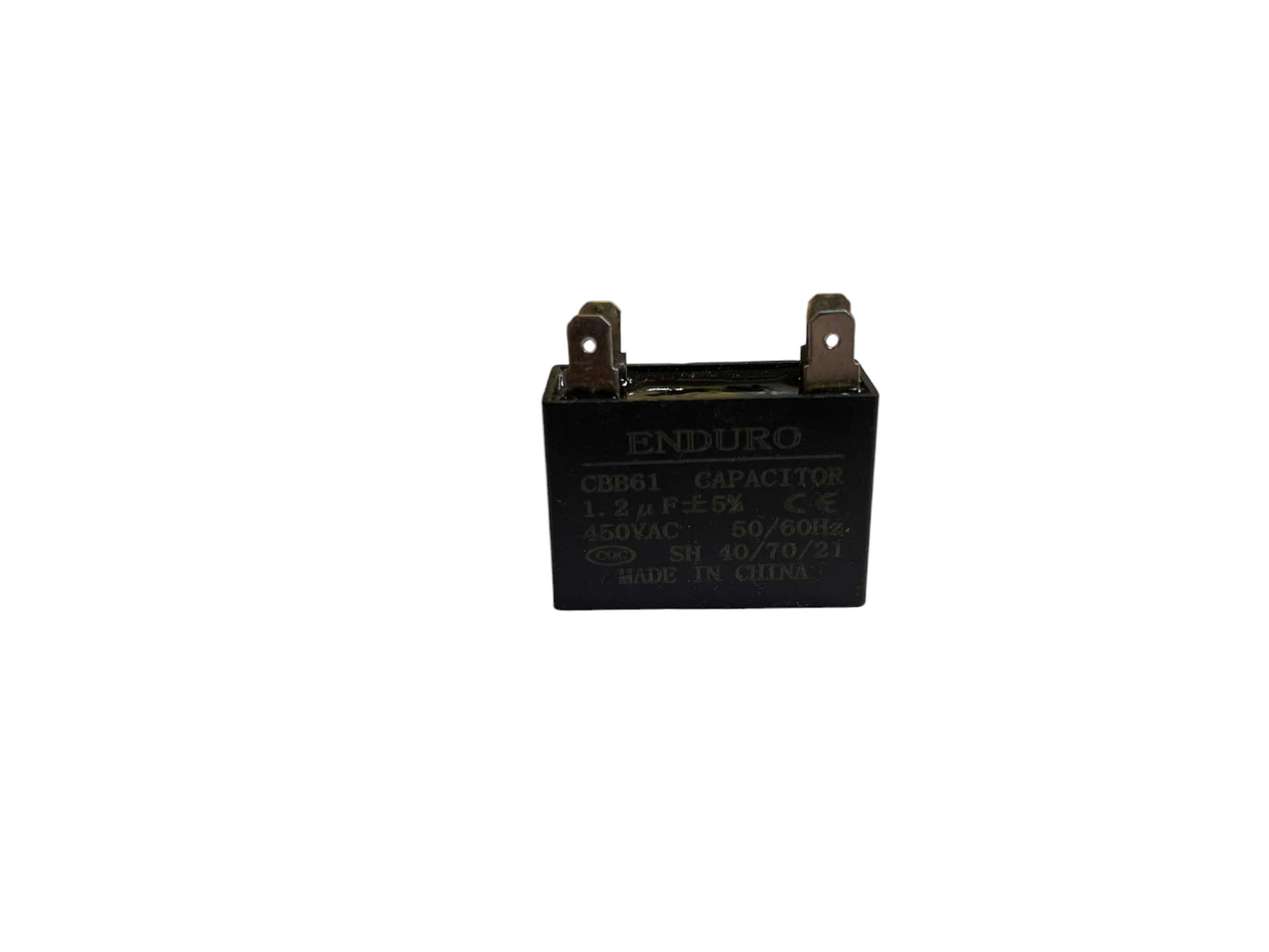 Fan capacitor 1.2uF 450V black electrical component with metal terminals made in China