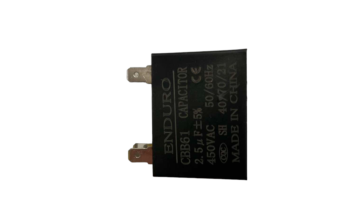 Fan capacitor 2.5uF 450V black rectangular electrical component made in China