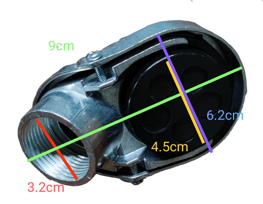 Royu Entrance Cap 1 Inches Thread Type metal electrical conduit connector with measurements