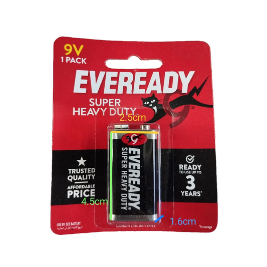 Eveready long-lasting 9V battery online with heavy duty performance, 3 years storage life, and trusted quality