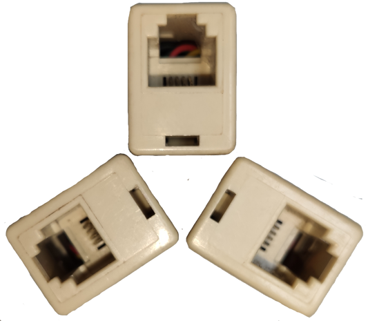 White Extender RJ11 Female to RJ11 Female connectors for telephone cable extension from China