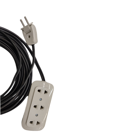 Omni Extension Cord 2200W 10A black power cord with three outlets for multiple device connections