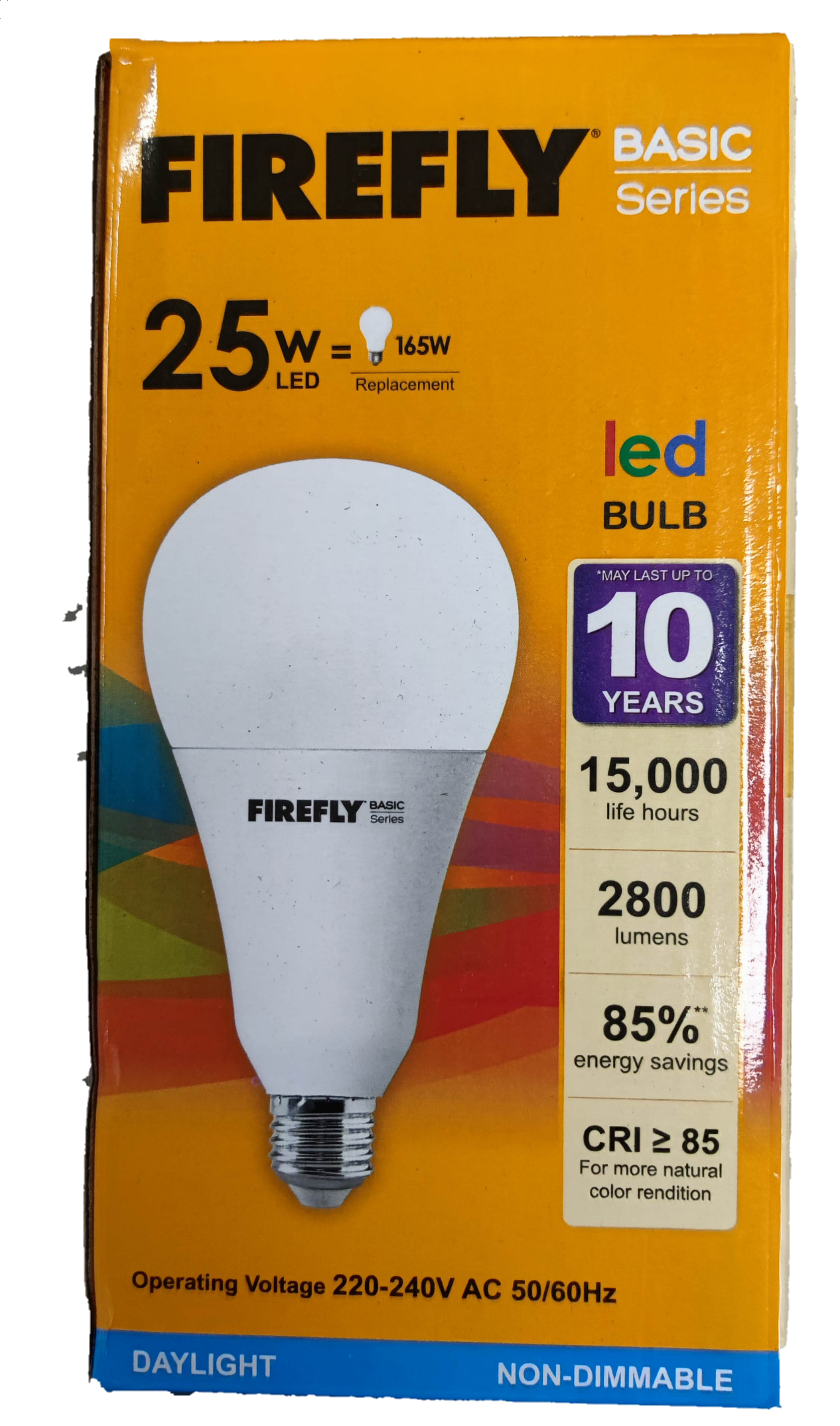 Firefly 25W LED E27 Bulb 220V Daylight EBI125DL,