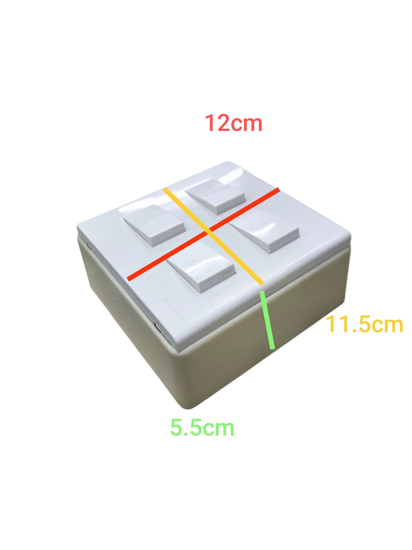 Panasonic 4 Gang 3 Way Switch 16A 250V with Series with Utility Box WEG6804+(4XWEG5002K-5)+Utility Box