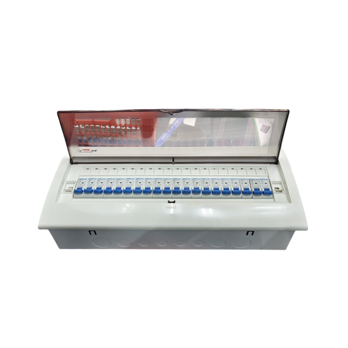 Panel Board 63A 1 Pole Main Miniature Circuit Breaker with 19 Branches 1 Pole Miniature Circuit Breaker 20 Ways Flush Type Panel Box ZY with 20 Bus Bar 1 Pole ( Chint NB1 Breakers)