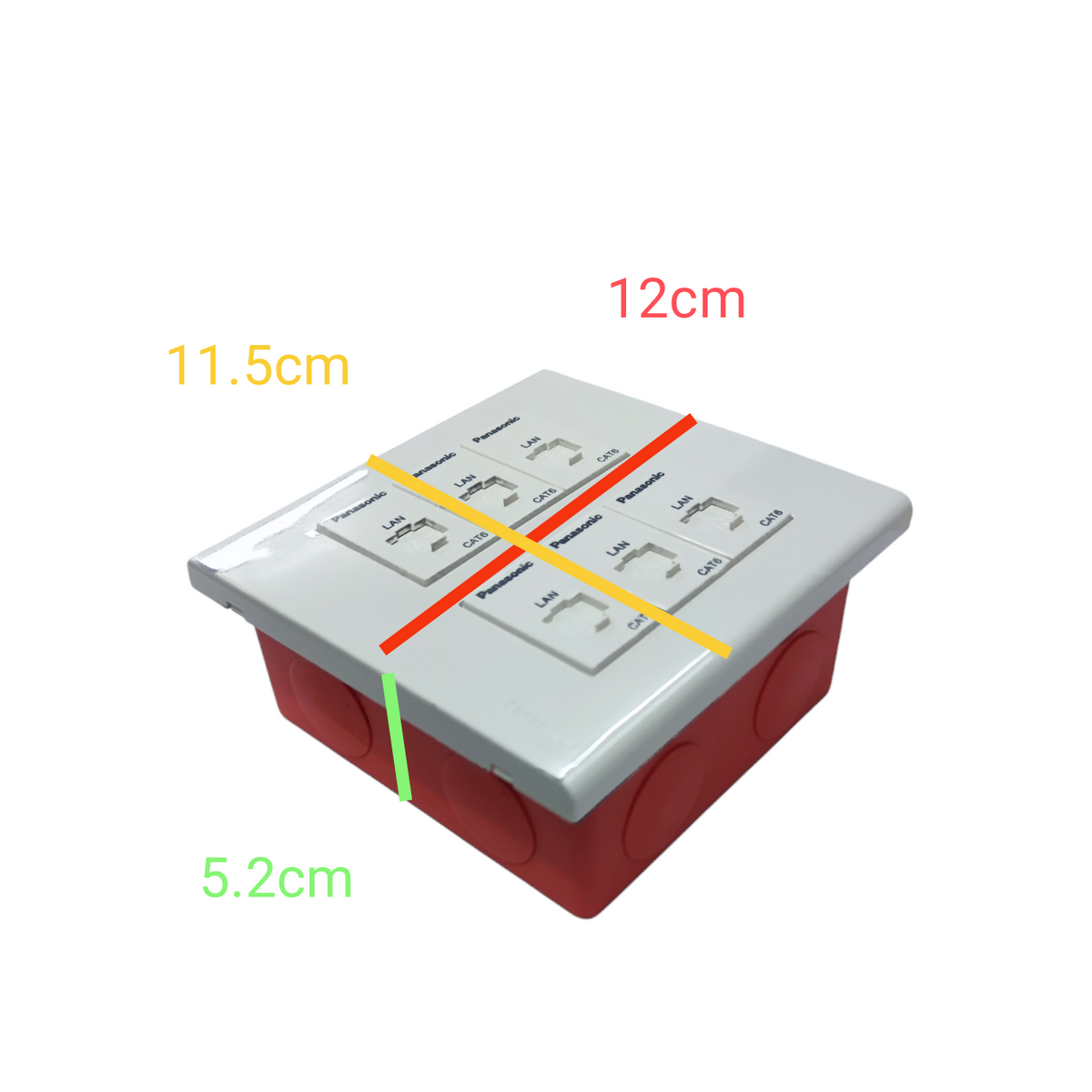 Panasonic 6 Gang LAN Outlet CAT6 with Utility Box WEG6806+(6XWEG24886)+Utility Box