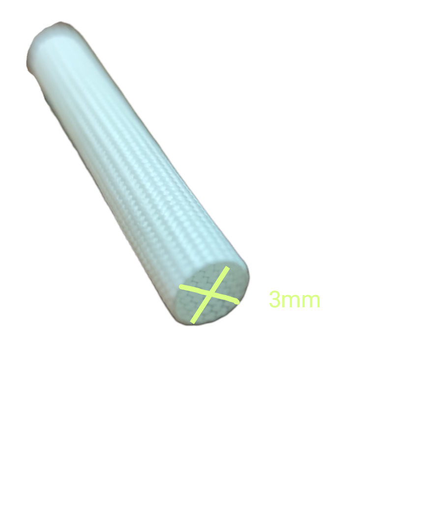 Electx Electrical Supply white Fiber Glass Sleeves cable management tube with 3mm diameter