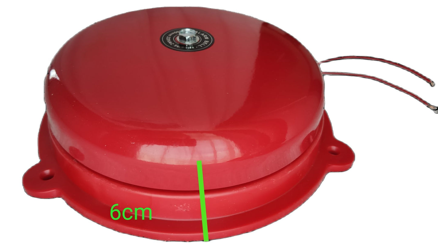 Grippes Fire Alarm Bell 8 Inch 200mm red metal fire alarm bell with mounting holes and wiring