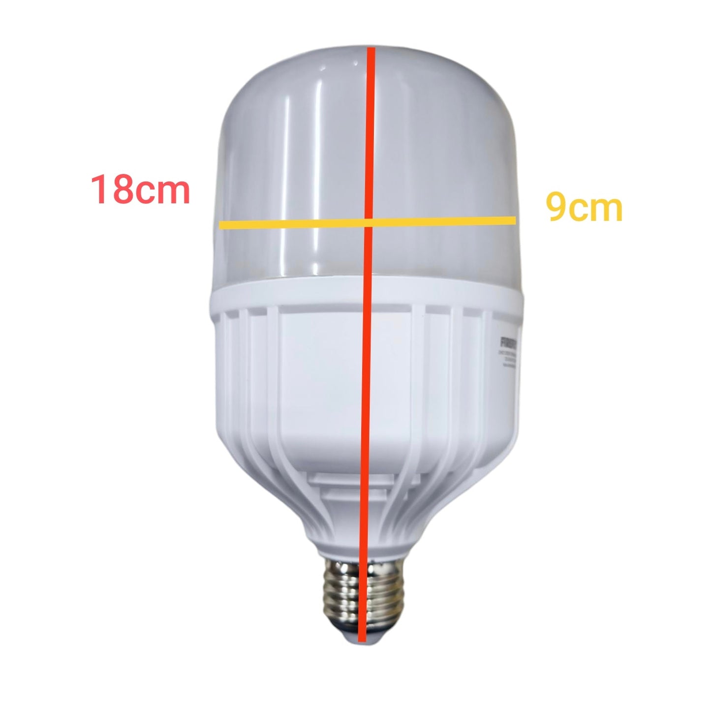 Firefly 28W LED capsule bulb E27 with white casing and screw base measuring 18cm by 9cm