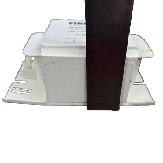 Firefly 400W sodium lamp ballast 220V mounted on a white base with measurement ruler for size reference